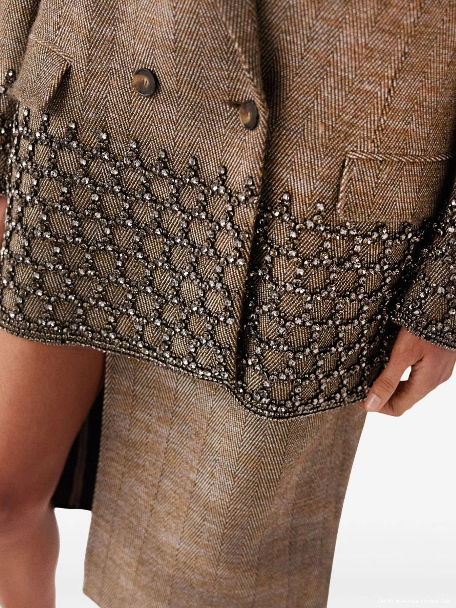 Cheap Women Stella Cage Oversized McCartney Crystal Blazer jacket 0811